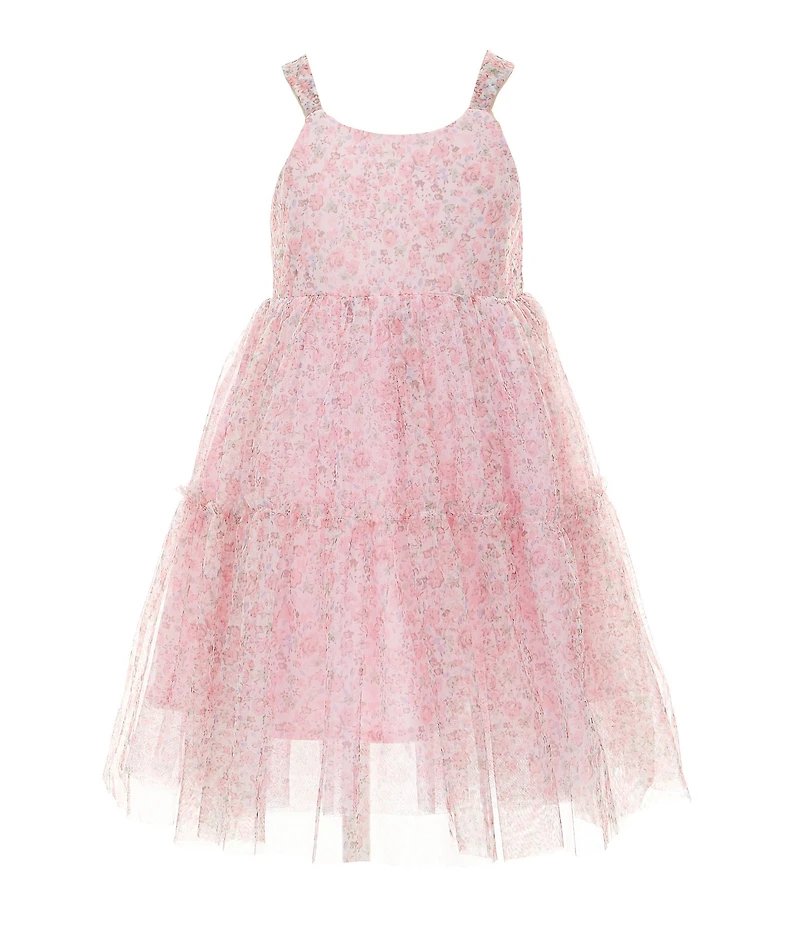 Popatu Little Girls Sleeveless Ditsy-Floral-Printed Fit & Flare Dress