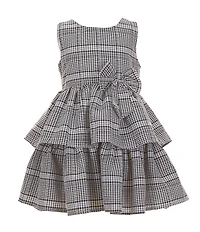 Popatu Little Girls Sleeveless Plaid Printed Fit & Flare Dress