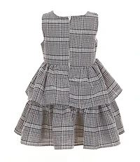 Popatu Little Girls Sleeveless Plaid Printed Fit & Flare Dress