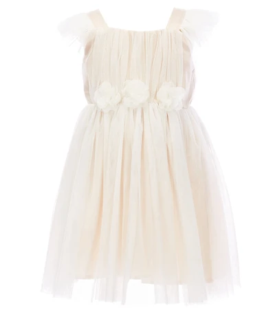 Popatu Little Girls Tulle Flutter Sleeve Dress