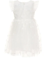 Popatu Little Girls Flutter-Sleeve Patterned-Lace Fit-And-Flare Dress