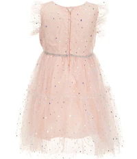 Popatu Little Girls Short Sleeve Sequin Dress