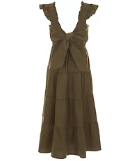 Poppies and Roses Big Girls Bow-Back Long Dress