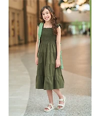Poppies and Roses Big Girls Bow-Back Long Dress