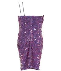 Poppies and Roses Big Girls One-Shoulder Sequin-Embellished Sheath Dress