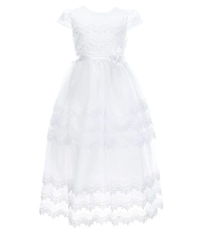 Poppies and Roses Big Girls Point de Venise Lace-Trimmed Communion Dress