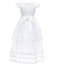 Poppies and Roses Big Girls Point de Venise Lace-Trimmed Communion Dress