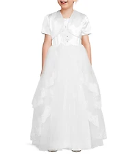 Poppies and Roses Big Girls Satin Bolero & Lace-Embellished Ball Gown