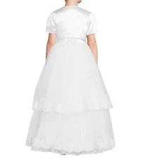Poppies and Roses Big Girls Satin Bolero & Lace-Embellished Ball Gown