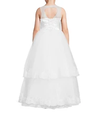 Poppies and Roses Big Girls Satin Bolero & Lace-Embellished Ball Gown