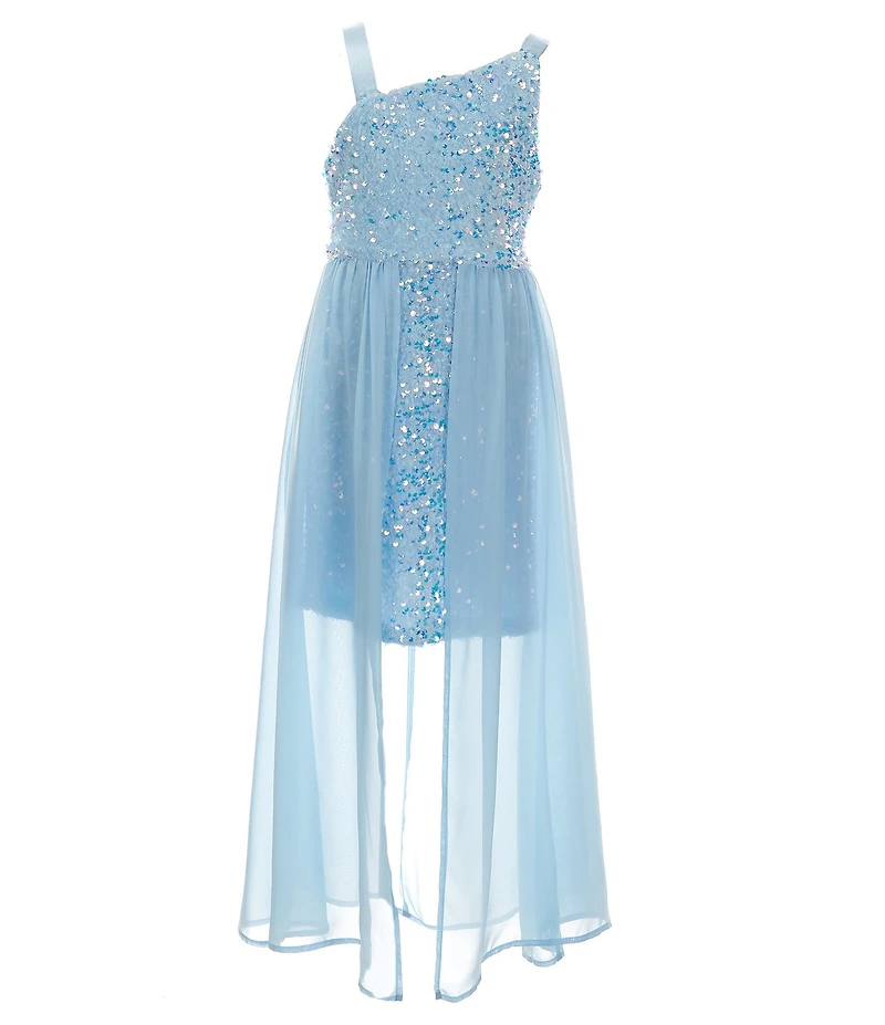 Poppies and Roses Big Girls Sequin Overlay Walkthrough Gown