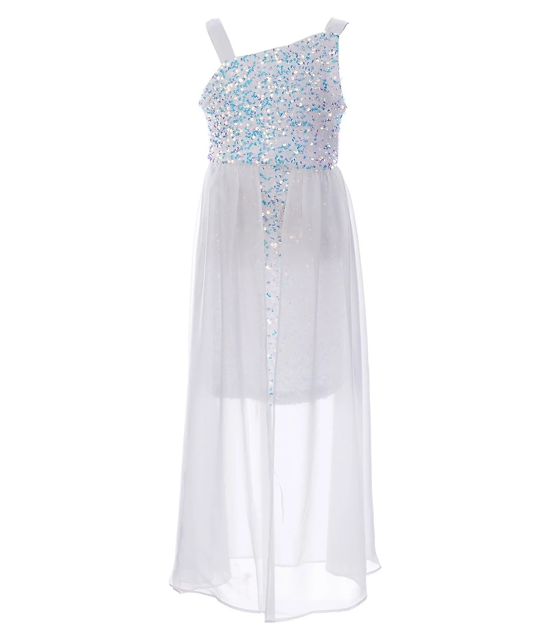 Poppies and Roses Big Girls Sequin Overlay Walkthrough Gown