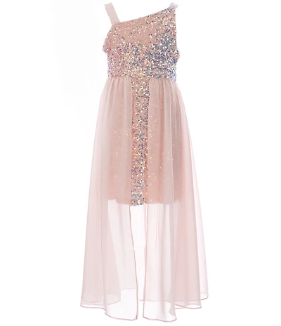 Poppies and Roses Big Girls Sequin Overlay Walkthrough Gown