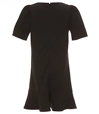 Poppies and Roses Big Girls Short Sleeve Bow-Accented Scuba Dress