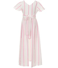 Poppies and Roses Big Girls Short Sleeve Maxi Stripe Walk-Through Romper