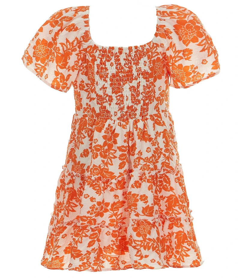 Poppies and Roses Big Girls Short Sleeve Tie Front Fit & Flare Dress