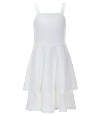 Poppies and Roses Big Girls Sleeveless Double-Tier Self-Tie-Back Fit & Flare Dress