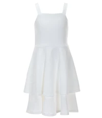 Poppies and Roses Big Girls Sleeveless Double-Tier Self-Tie-Back Fit & Flare Dress