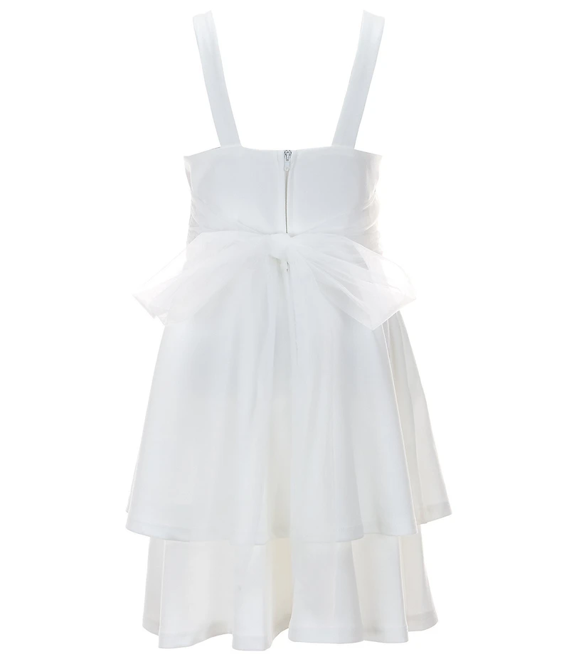 Poppies and Roses Big Girls Sleeveless Double-Tier Self-Tie-Back Fit & Flare Dress