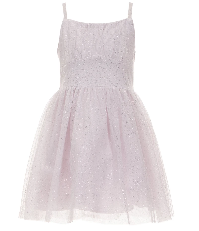 Poppies and Roses Big Girls Sleeveless Glitter-Accented Empire-Waist Fit & Flare Dress