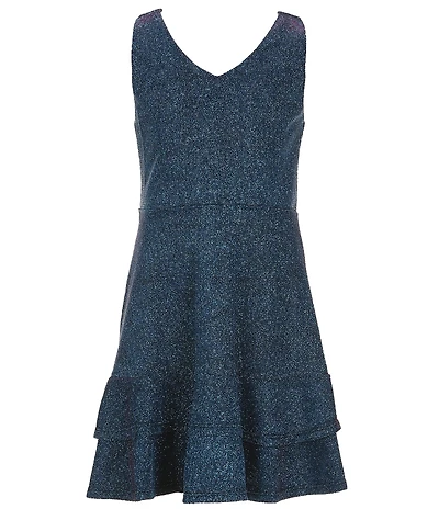 Poppies and Roses Big Girls Sleeveless Glitter-Accented Fit-And-Flare Dress