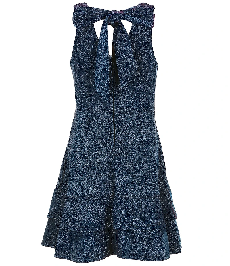 Poppies and Roses Big Girls Sleeveless Glitter-Accented Fit-And-Flare Dress