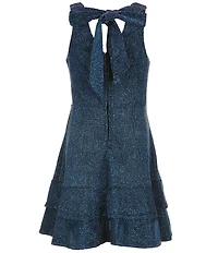 Poppies and Roses Big Girls Sleeveless Glitter-Accented Fit-And-Flare Dress