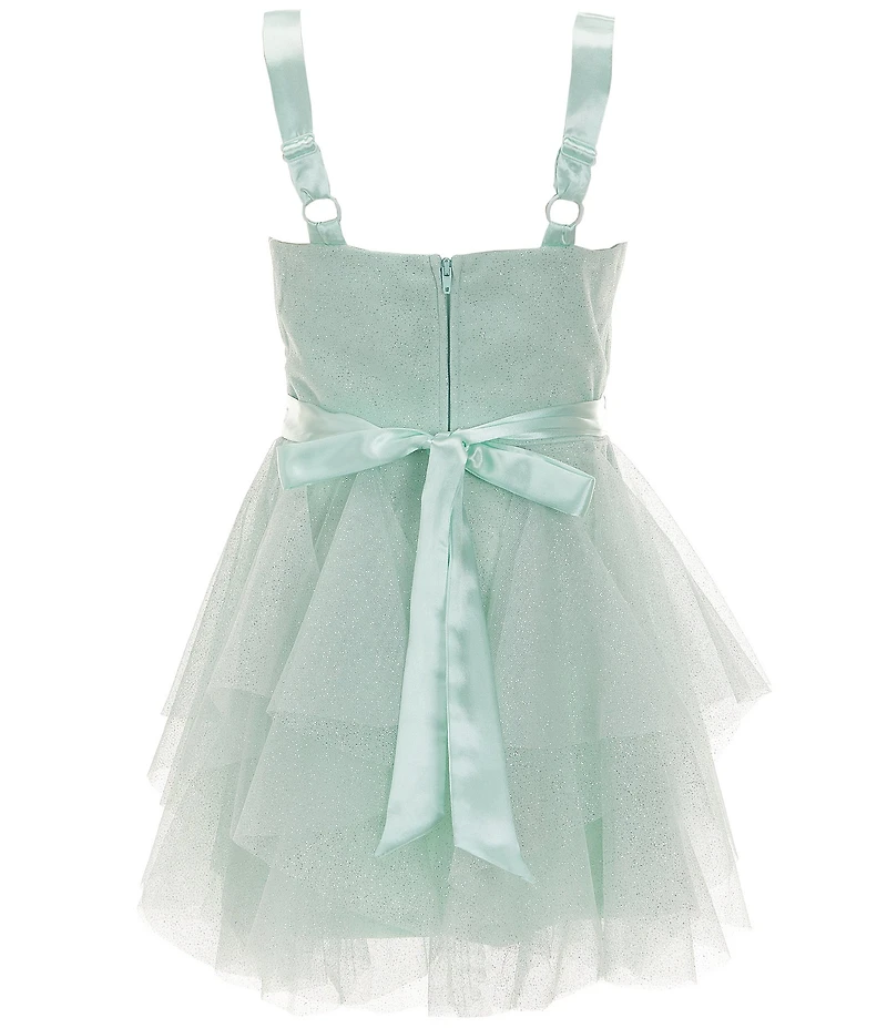 Poppies and Roses Big Girls Sleeveless Three-Dimensional-Flower-Appliqued Fit-And-Flare Dress