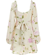 Poppies and Roses Big Girls Long-Sleeve Floral-Printed Fit-And-Flare Dress