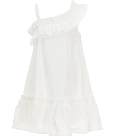 Poppies and Roses Big Girls One Shoulder Ruffle Trimmed Dress