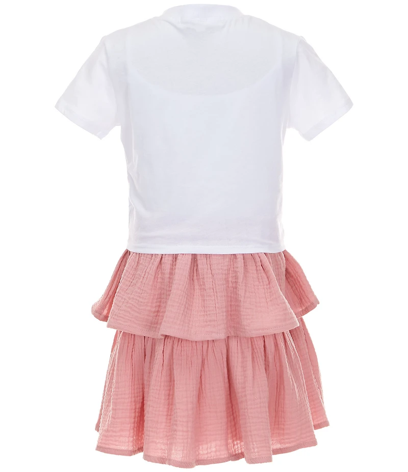 Poppies and Roses Big Girls Short-Sleeve Western-Inspired T-Shirt Dress