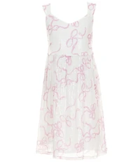 Poppies and Roses Big Girls Sleeveless Sequin Bow Print Dress