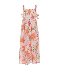 Poppies and Roses Big Girls Sleeveless Tropical-Floral-Printed Dress