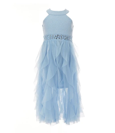 Poppies and Roses Little Girls Sleeveless Cascading-Skirted Ballgown