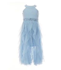 Poppies and Roses Little Girls Sleeveless Cascading-Skirted Ballgown