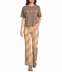 Poppy & Pine Fawn Denim Printed Pants