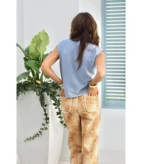 Poppy & Pine Fawn Denim Printed Pants