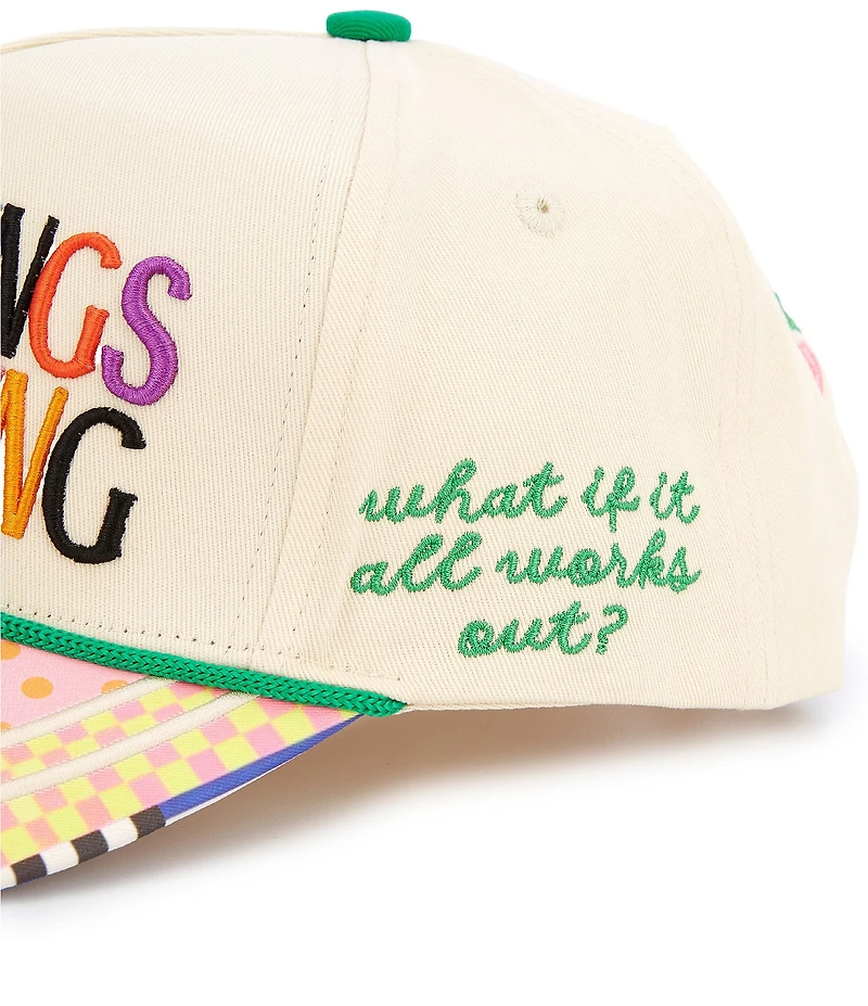 Poppy & Pine Good Things Are Coming Embroidered Canvas Trucker Hat