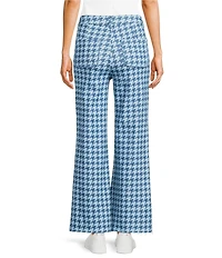 Poppy & Pine Houndstooth Print Flared Denim Pants