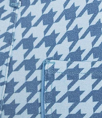 Poppy & Pine Houndstooth Print Flared Denim Pants