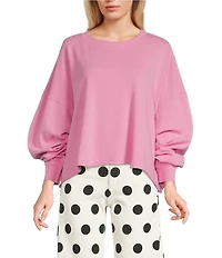 Poppy & Pine Long Sleeve Crew Neck Pullover Top