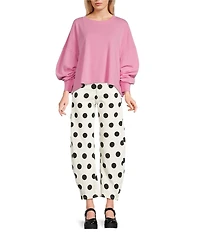 Poppy & Pine Long Sleeve Crew Neck Pullover Top