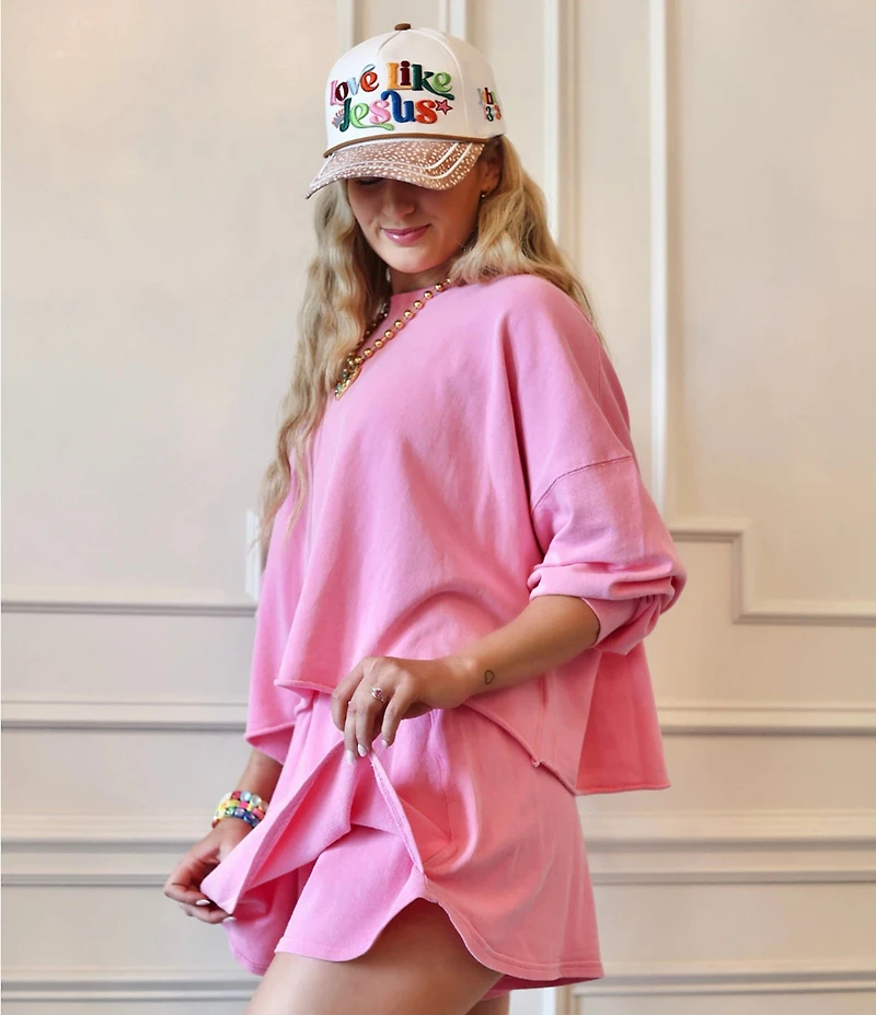 Poppy & Pine Long Sleeve Crew Neck Pullover Top