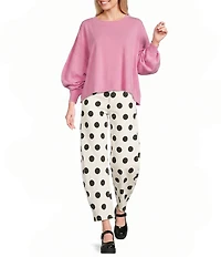 Poppy & Pine Long Sleeve Crew Neck Pullover Top