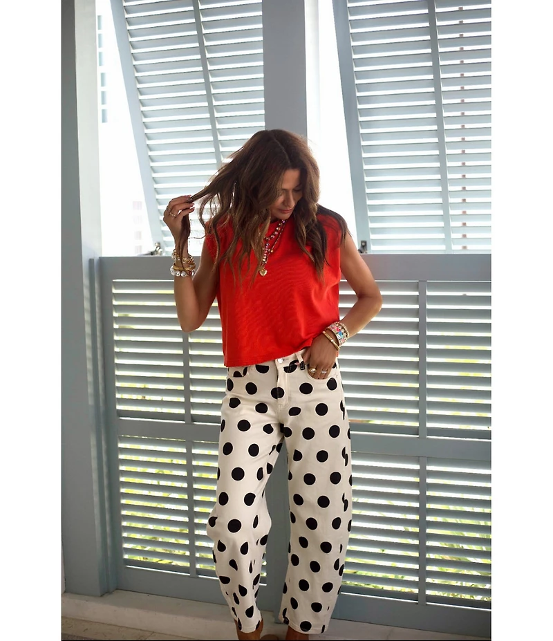 Poppy & Pine Polka Dot Denim Pants
