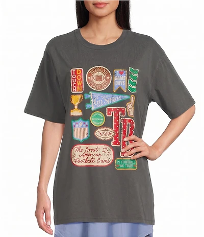 Poppy & Pine Short Sleeve Football Graphic T-Shirt