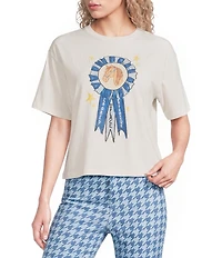 Poppy & Pine Short Sleeve Horse Award Ribbon Cropped T-Shirt