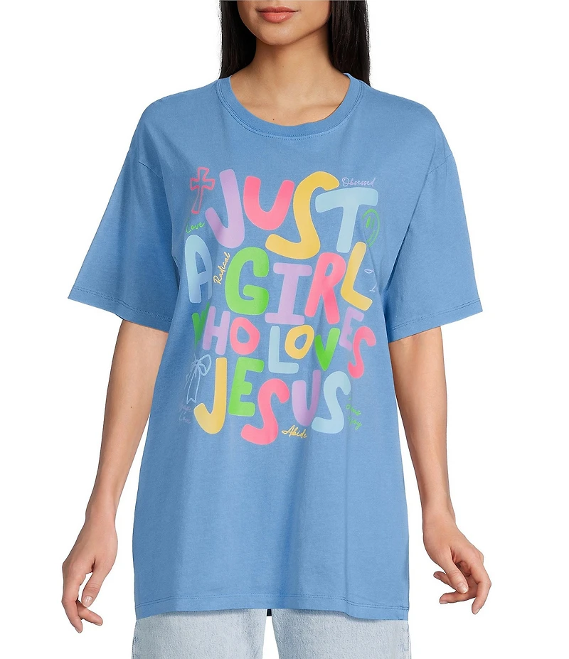 Poppy & Pine Short Sleeve Just A Girl Who Loves Jesus Graphic T-Shirt