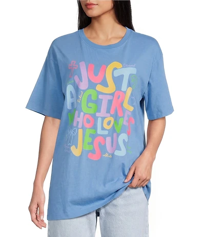 Poppy & Pine Short Sleeve Just A Girl Who Loves Jesus Graphic T-Shirt