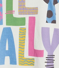 Poppy & Pine Short Sleeve Literally Born To Dilly Dally Graphic Cropped T-Shirt